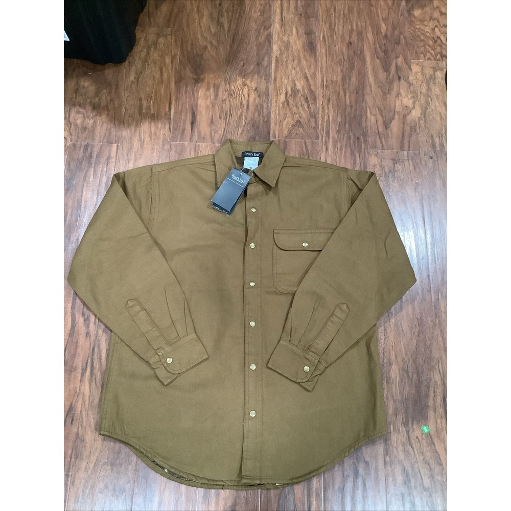 Rivers End Snap Buttons Long Sleeve Shirt SZ Mens Small Brown W/ Pocket